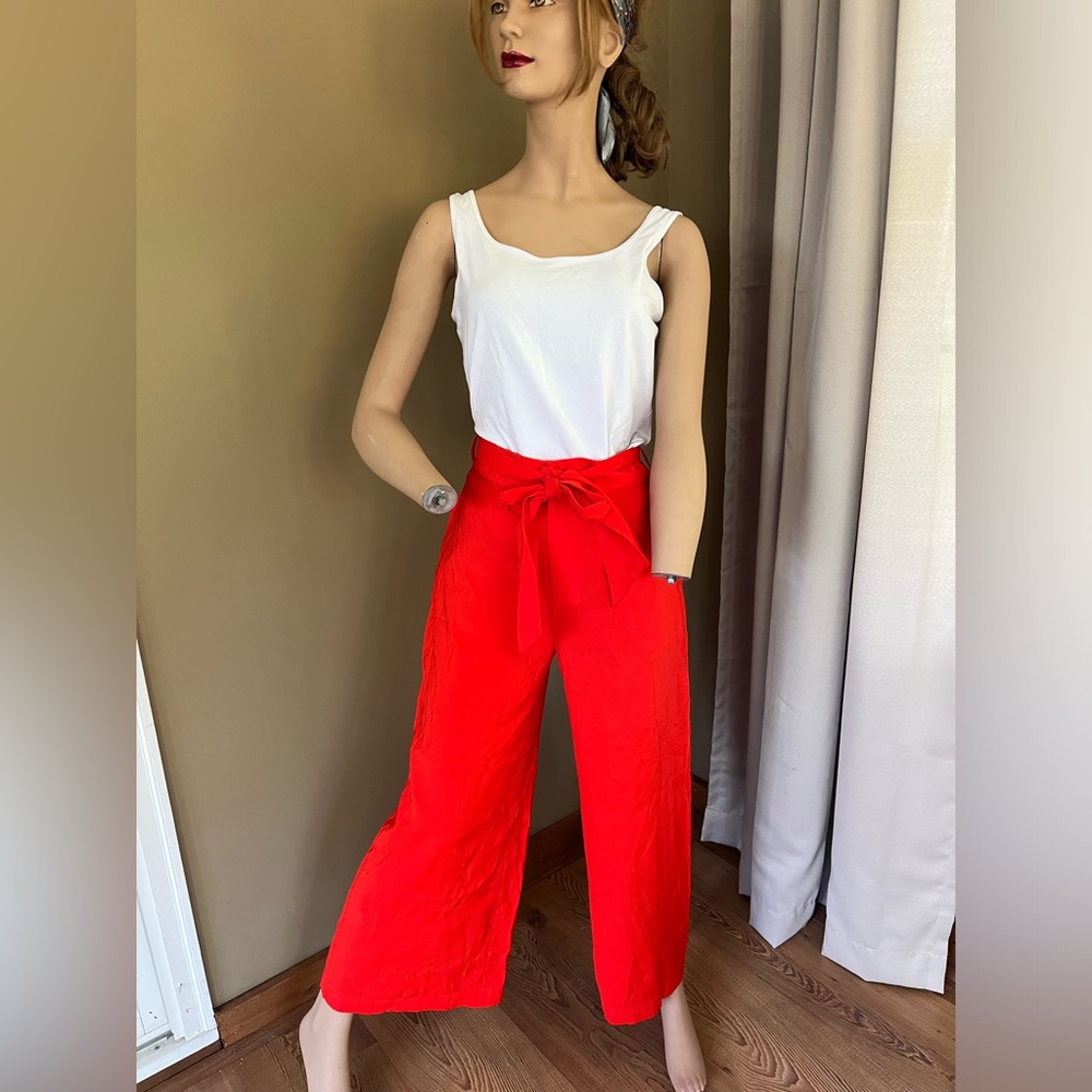 The Jetset Diaries TJD Tie Crop Red Pants Sz 8
